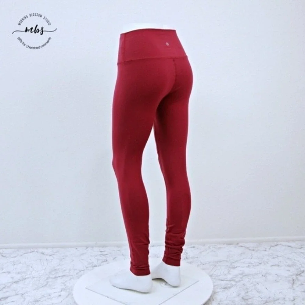 Lululemon‎ High Rise Full Length Fitted Stretch Leggings Red Women 6